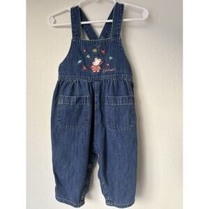 Vintage Oshkosh B'Gosh Denim Overalls Mouse Fall leaves 12M
